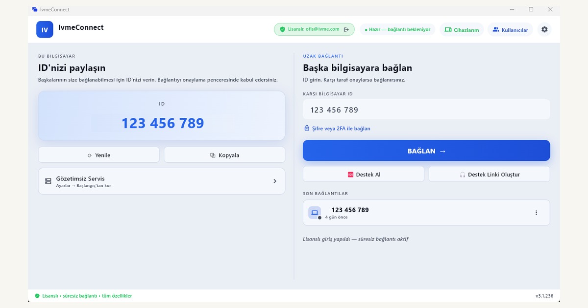 İvme Connect ürün ekranı